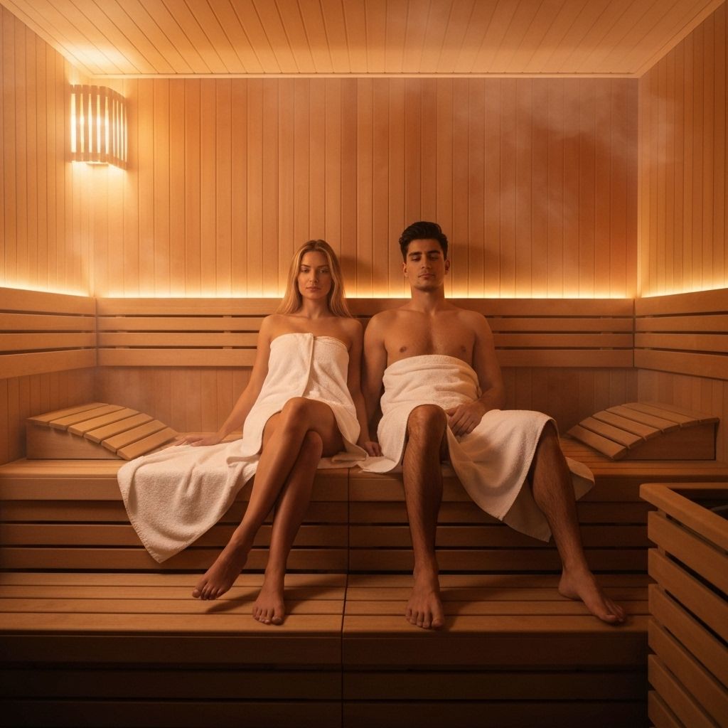 Person relaxing in thermal wellness space